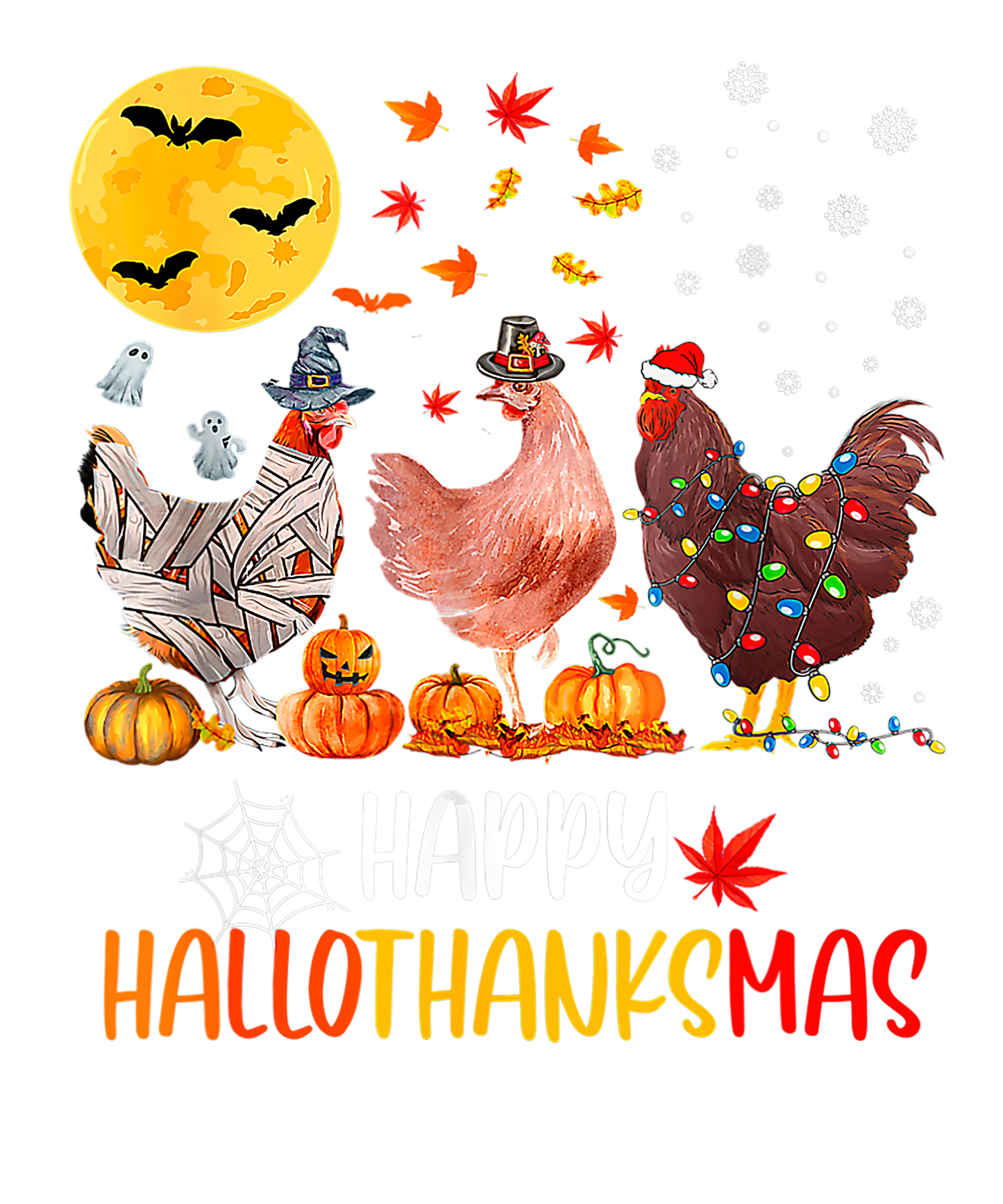 Mummy Chicken, Pilgrim Chicken, Santa Hat Chicken