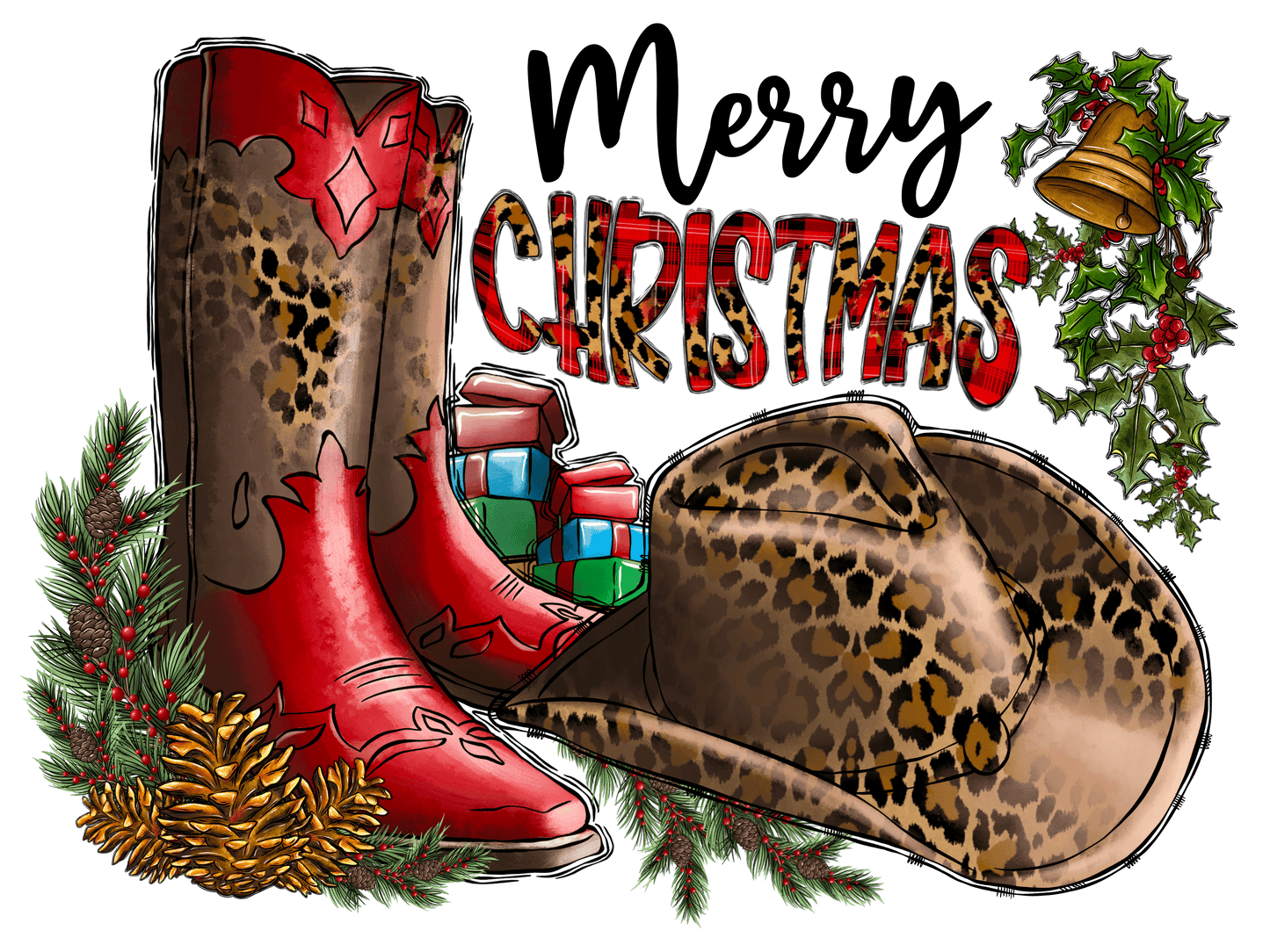 Merry Christmas with Boots/Hat