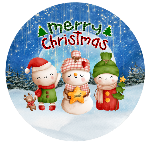 Three  Family Member Snowman Ornament v1