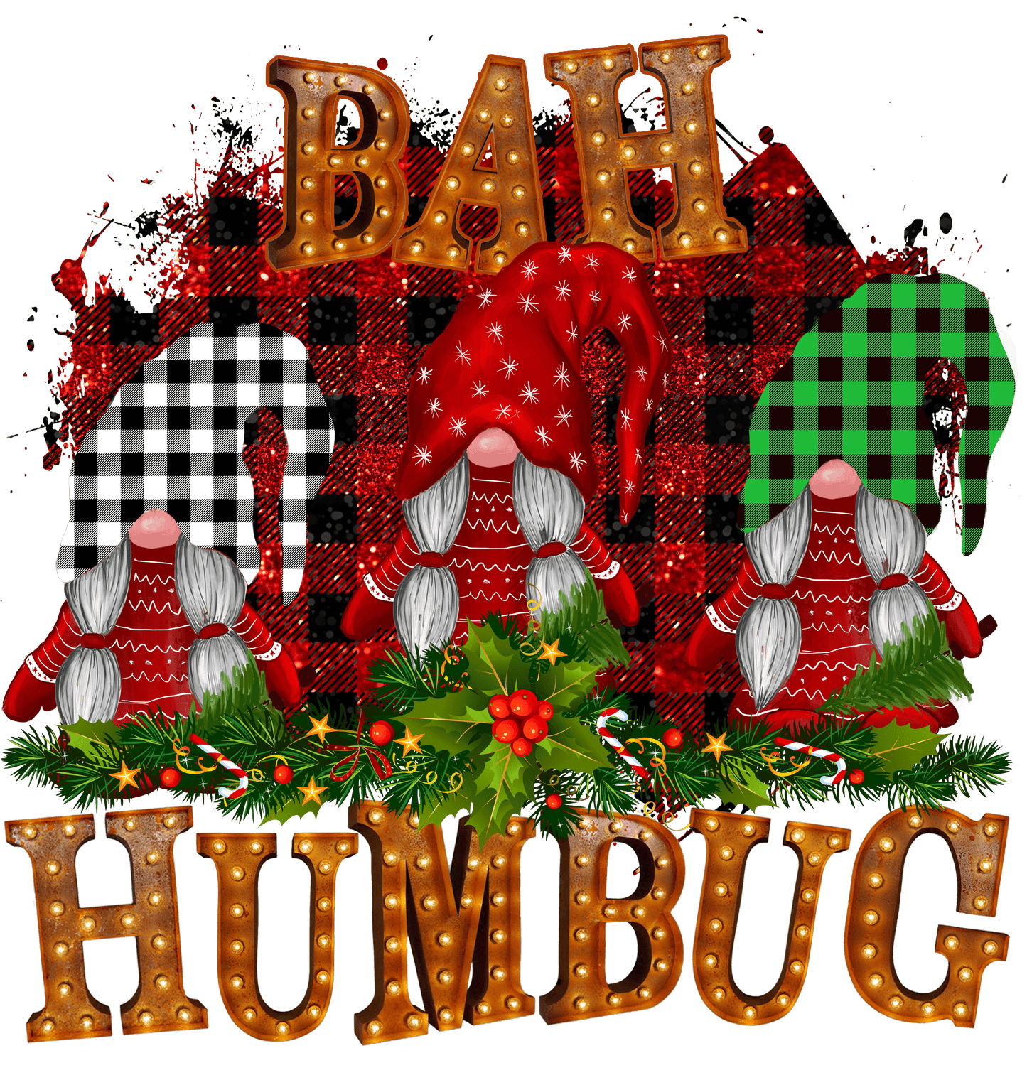 Christmas Gnome Bah Humbug