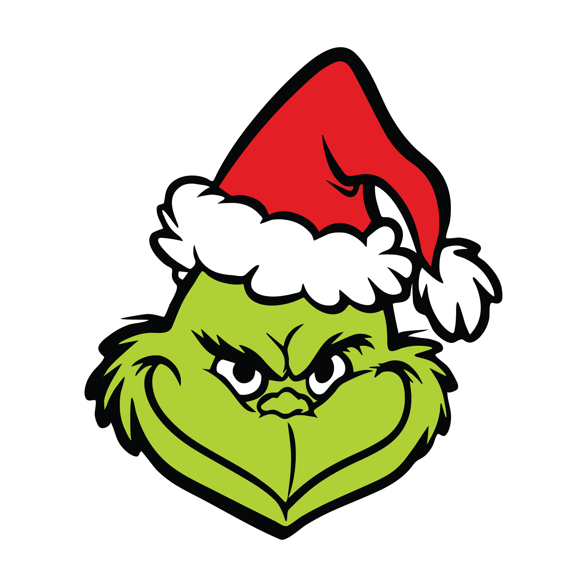 Grinch Smiling with Santa Hat