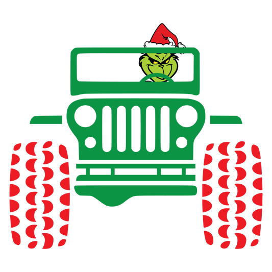 Jeep Grinch Wearing Hat