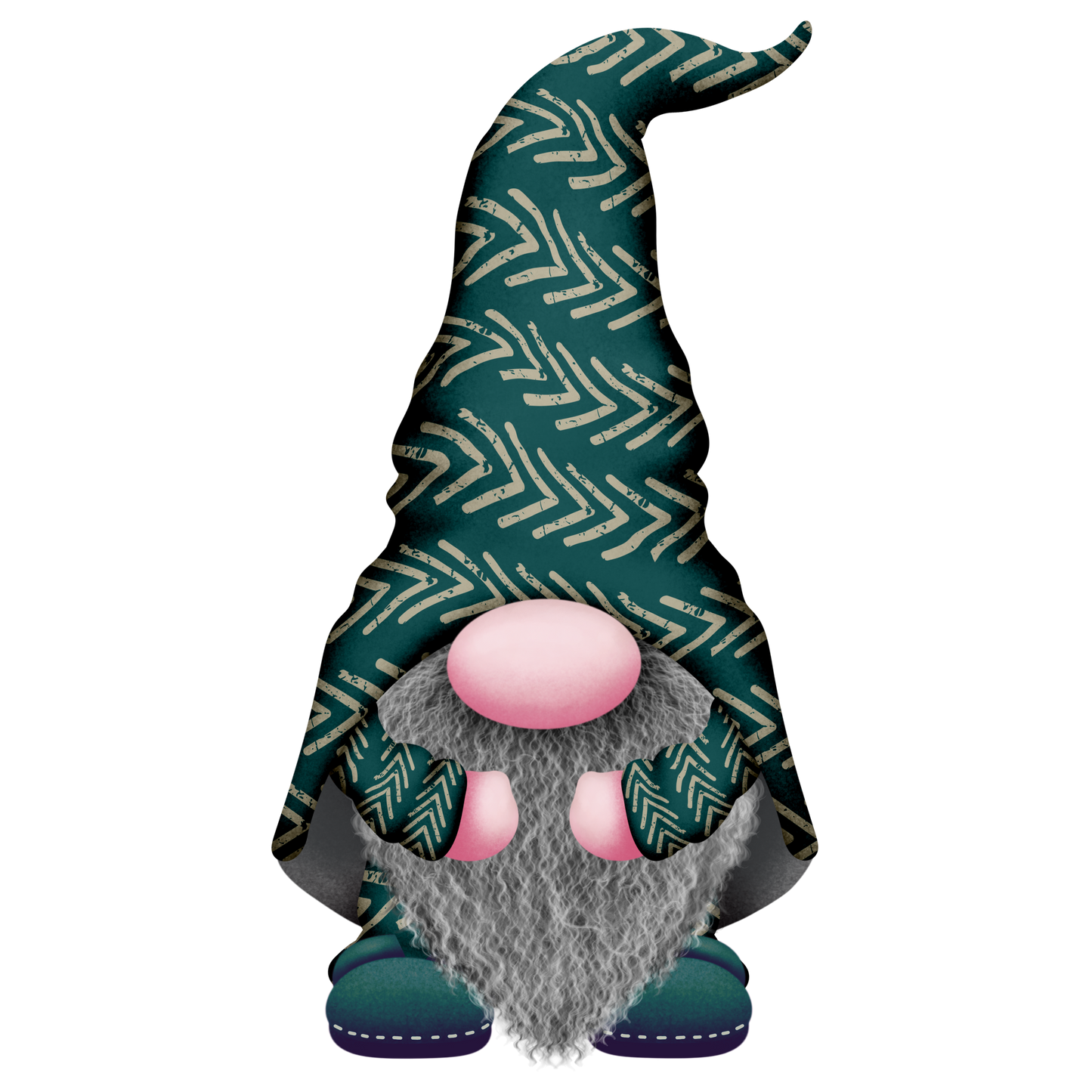 Gnome with Green Striped Hat