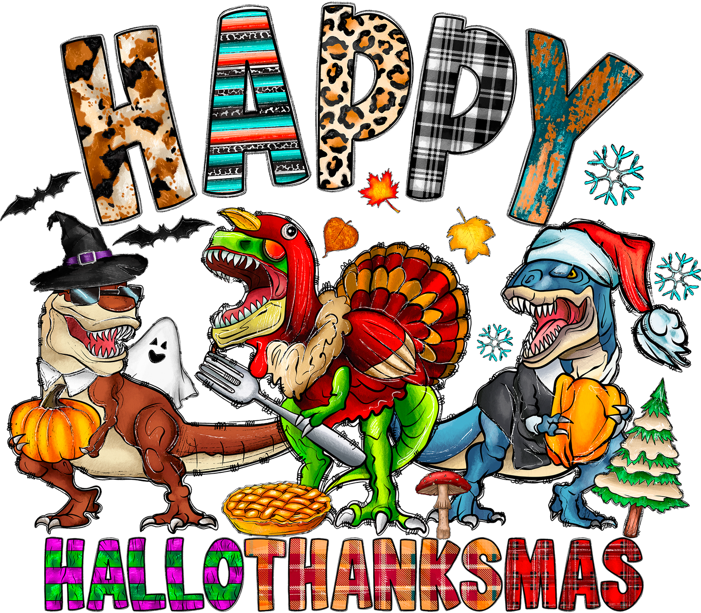 T-Rex Pumpkin, T-Rex Costume, T-Rex Santa Hat