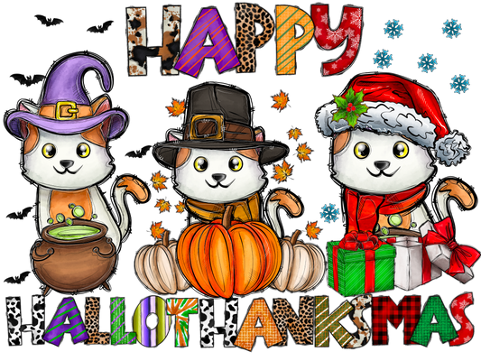 Cauldron, Pumpkins, Presents (Kitties)