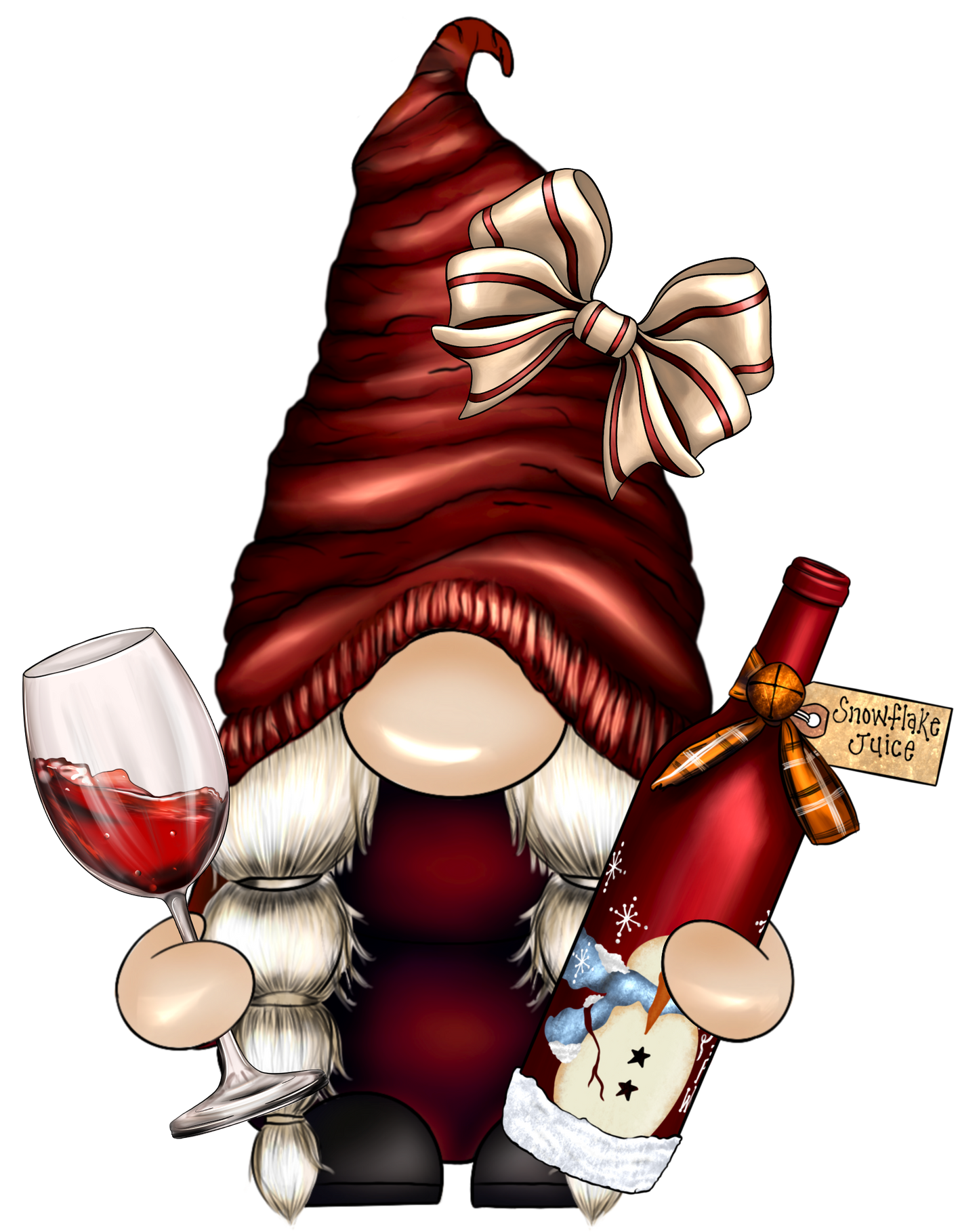 Gone Holding wine bottle and glass